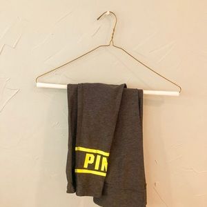 Small dark gray “PINK” leggings